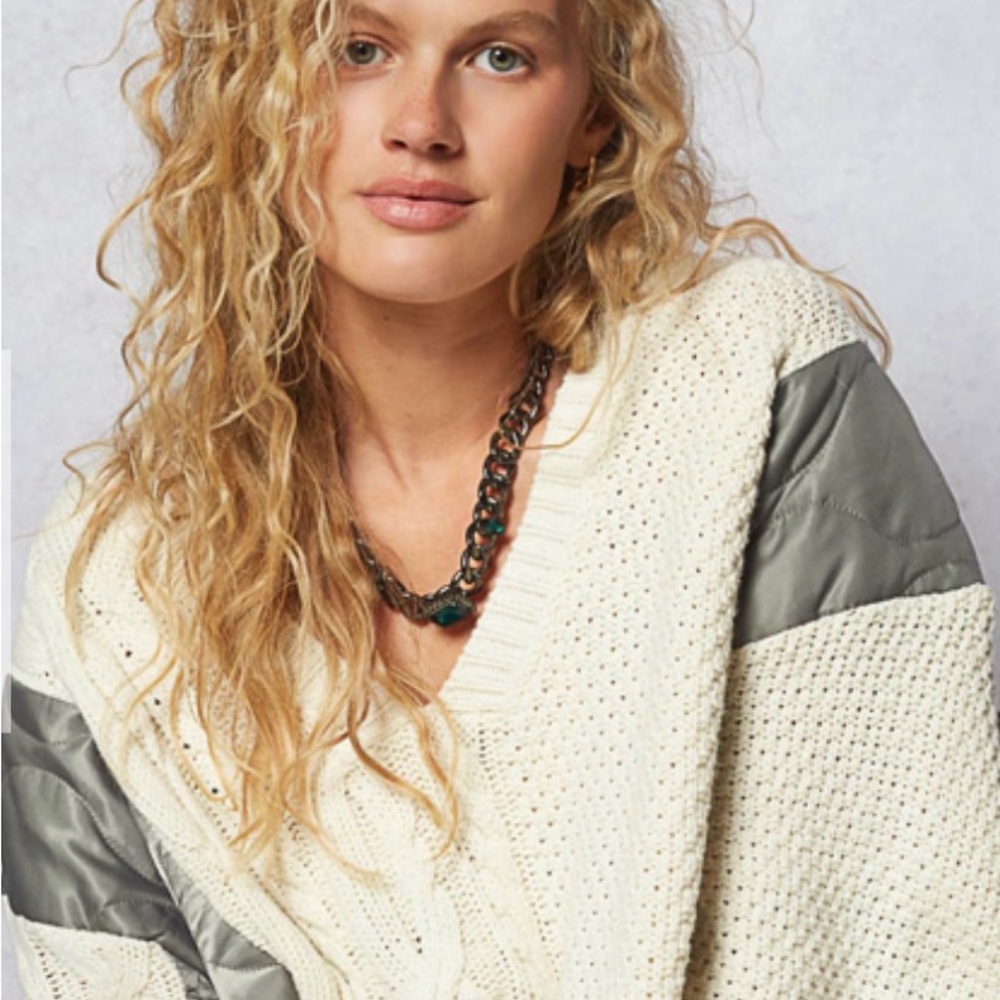 Cozy Cream and Sage POL Women's Sweater